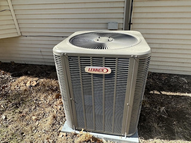 exterior details featuring central AC unit