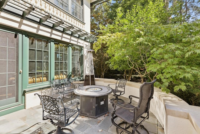 2855 Sheridan Pl, Evanston, IL 60201 - view of patio / terrace with an outdoor fire pit and a pergola