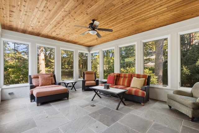 2855 Sheridan Pl, Evanston, IL 60201 - sunroom / solarium with wood ceiling and stone tile floors