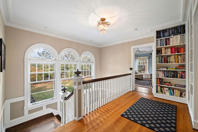 2855 Sheridan Pl, Evanston, IL 60201 - hall featuring plenty of natural light, wood finished floors, and ornamental molding