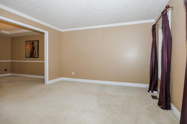 1208 Broad Creek Rd, Bloomington, IL 61704 - spare room featuring light carpet, ornamental molding, and baseboards
