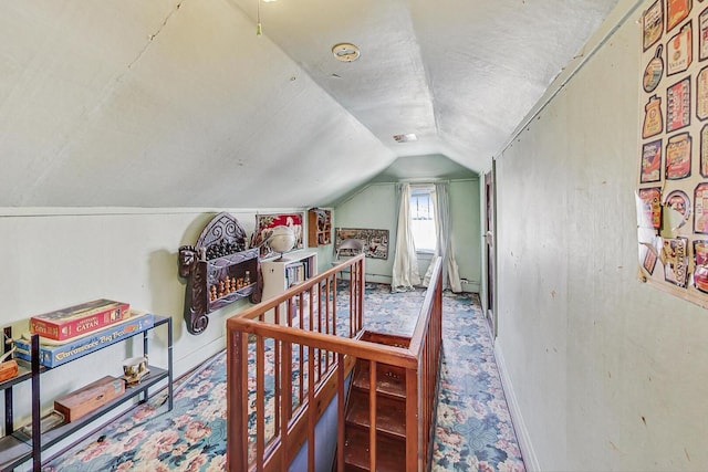 additional living space featuring lofted ceiling