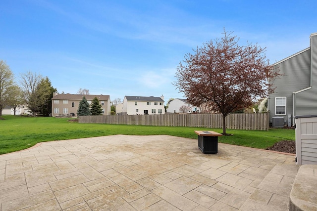 2668 Bull Run Dr, Aurora, IL 60503 - view of patio featuring a residential view, cooling unit, and fence