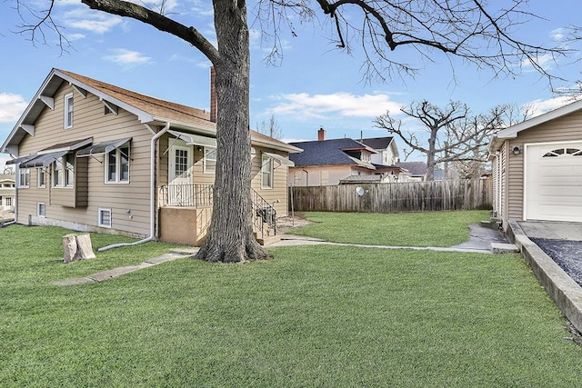 view of yard with fence