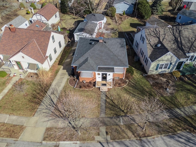 aerial view with a residential view