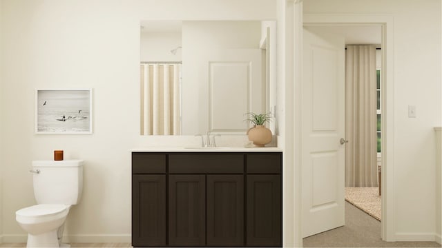 2371 Stone Creek Dr, New Lenox, IL 60451 - bathroom with toilet, vanity, and baseboards