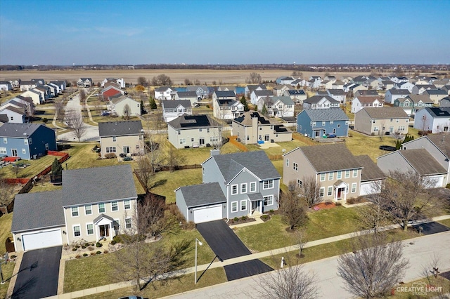 aerial view featuring a residential view