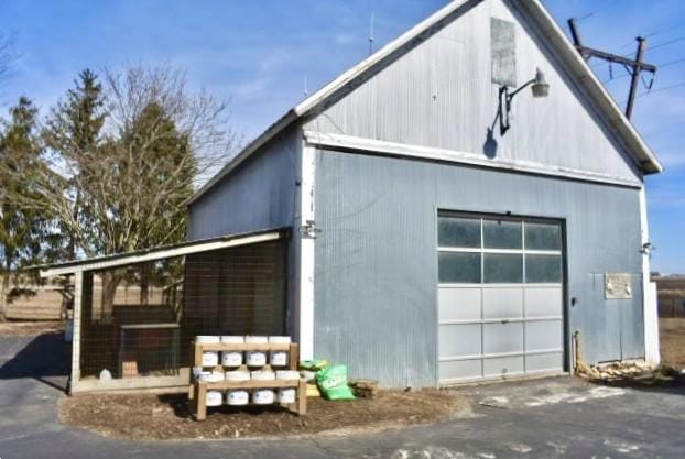 garage with driveway