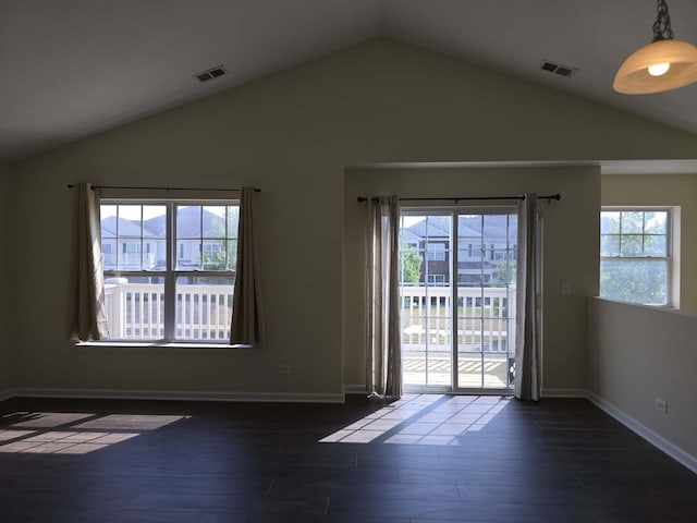 2401 Echelon Cir Unit C, Matteson, IL 60443 - spare room with vaulted ceiling, wood finished floors, and plenty of natural light