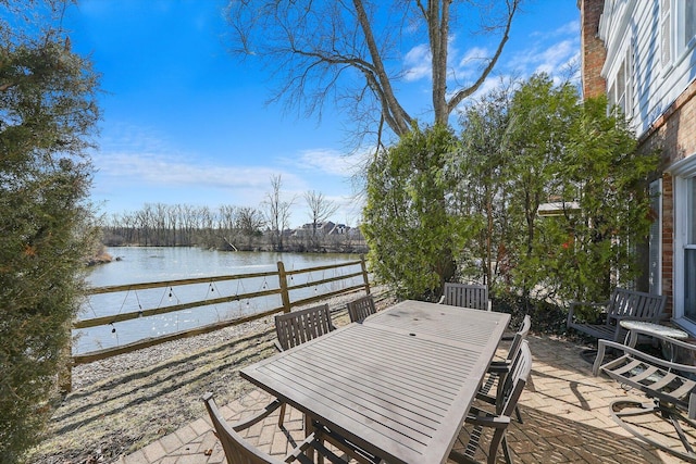 117 Rivershire Ln, Lincolnshire, IL 60069 - view of patio with a water view and outdoor dining space