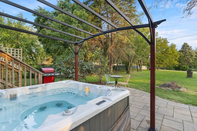 571 Winthrop Ave, Glendale Heights, IL 60139 - view of patio with a pergola, a grill, and a hot tub