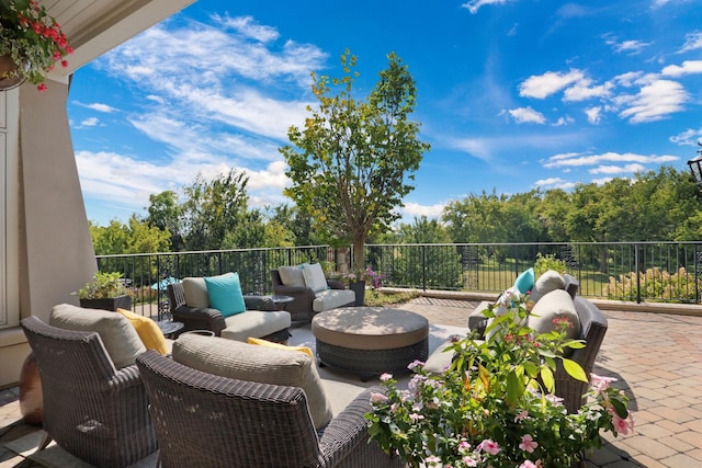 view of patio featuring outdoor lounge area