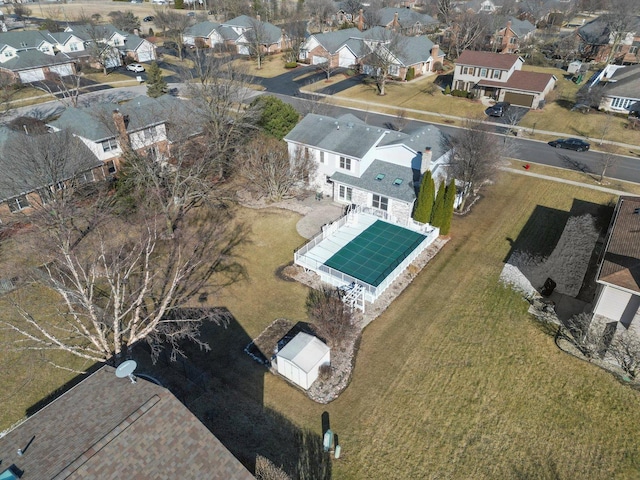 aerial view with a residential view