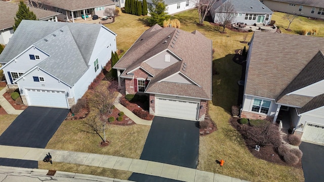 bird's eye view with a residential view