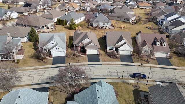 drone / aerial view with a residential view