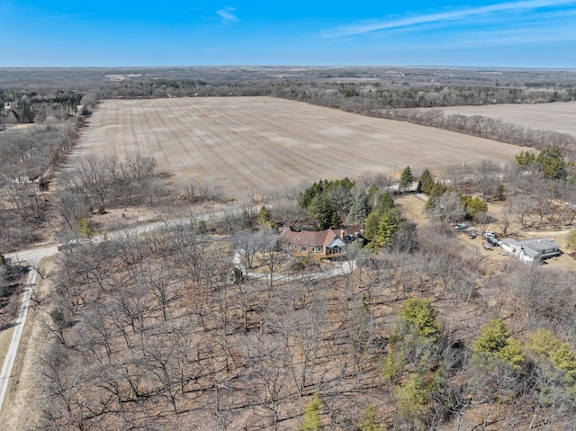 aerial view with a rural view