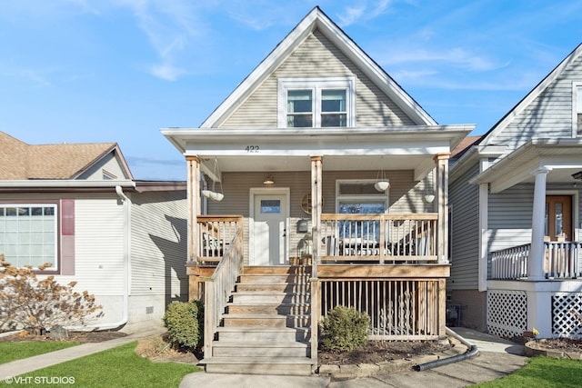 view of front of home with covered porch