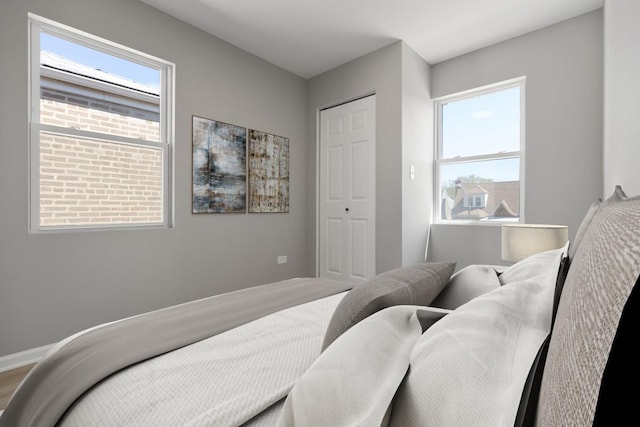 bedroom featuring a closet