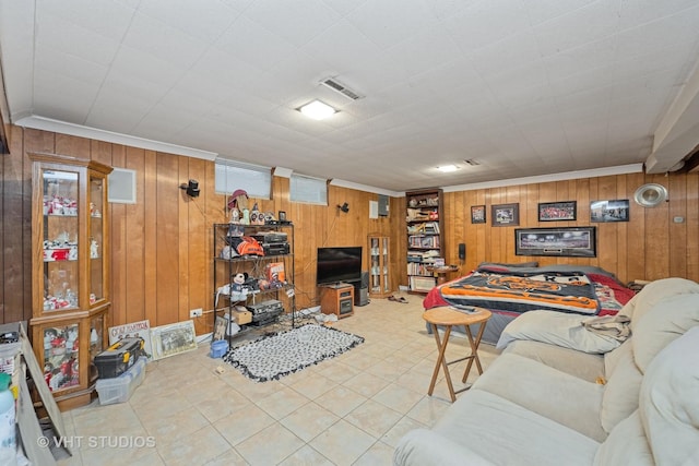 tiled living room with visible vents