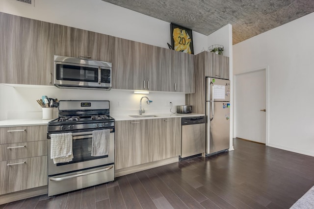 kitchen featuring a sink, modern cabinets, and stainless steel appliances