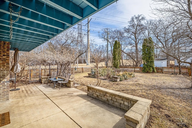 view of patio with a fenced backyard