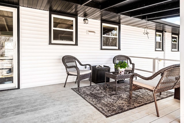 view of patio with a wooden deck