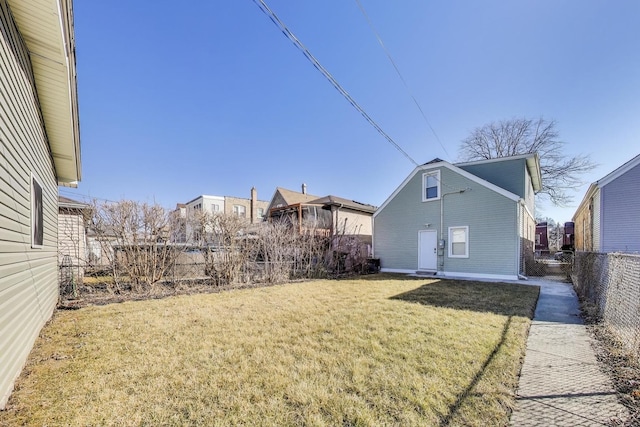 view of yard featuring fence