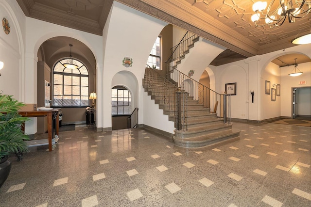 community lobby featuring stairway