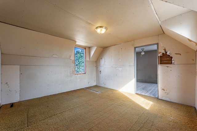 bonus room with vaulted ceiling