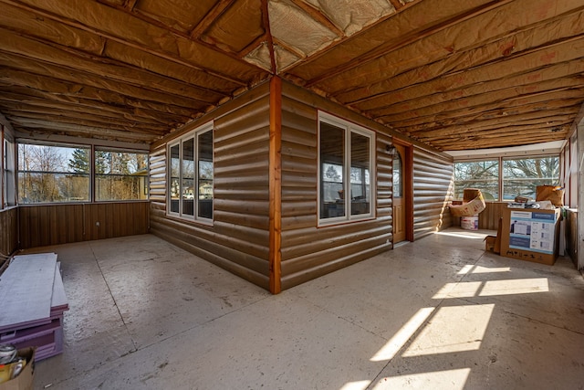 view of unfurnished sunroom