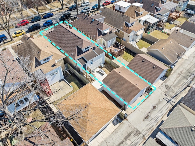 drone / aerial view with a residential view