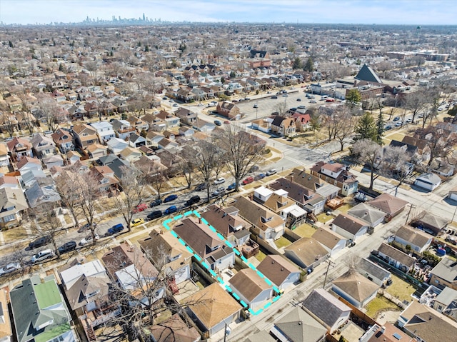 drone / aerial view with a residential view