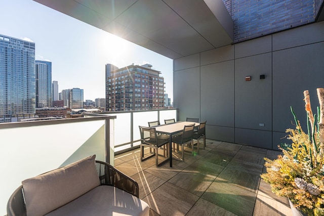 balcony with a view of city