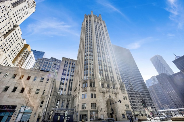 view of building exterior with a view of city