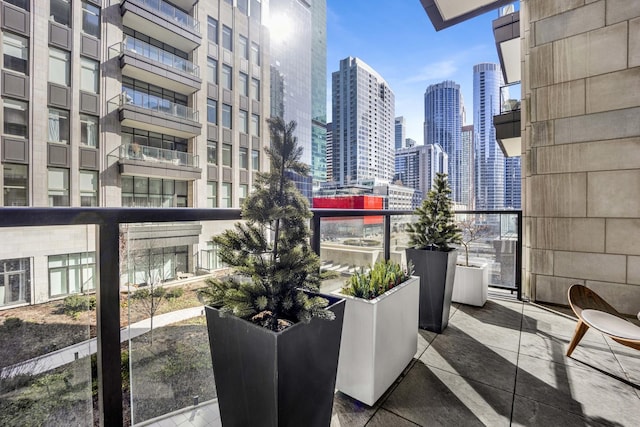 balcony with a view of city