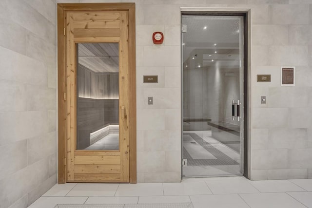 interior space with tile patterned floors