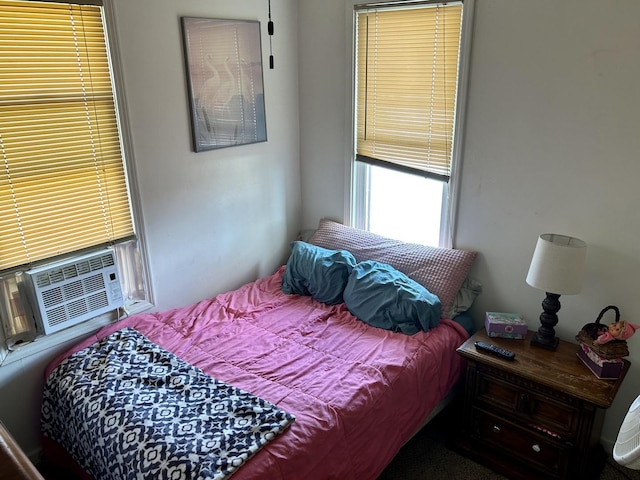 bedroom with cooling unit