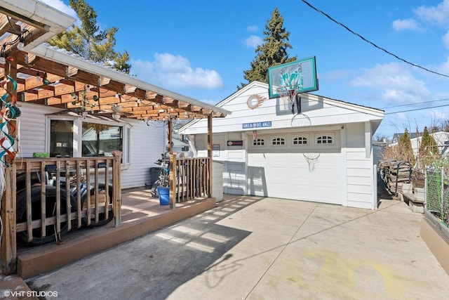 view of garage