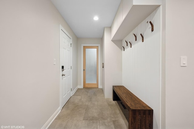 mudroom featuring baseboards