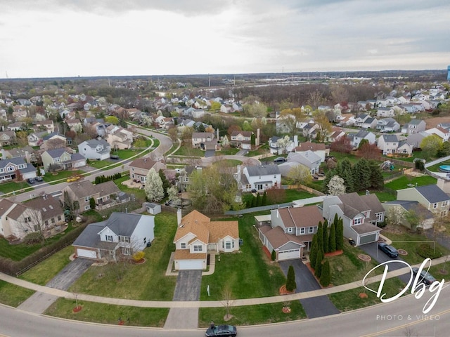 bird's eye view featuring a residential view