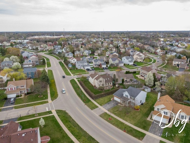 bird's eye view featuring a residential view