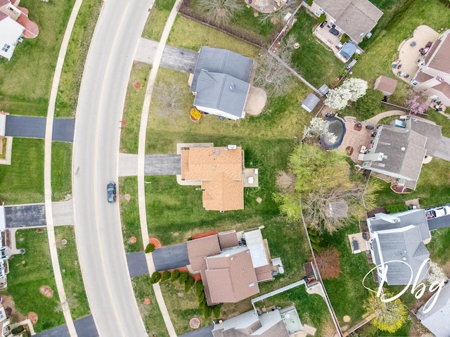 drone / aerial view with a residential view