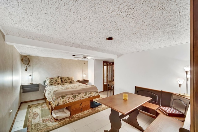 bedroom with a textured ceiling