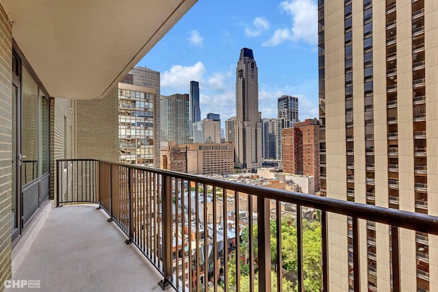 balcony featuring a view of city