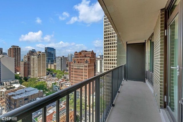 balcony with a view of city