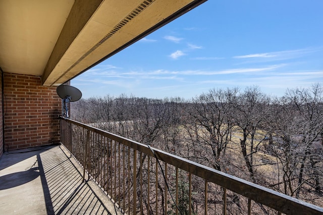 balcony with a forest view