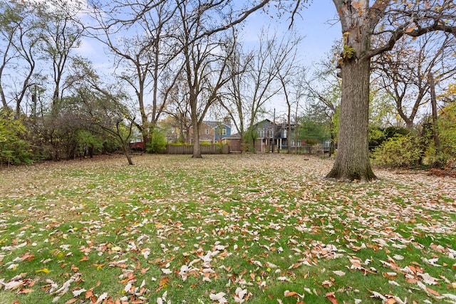 view of yard with fence