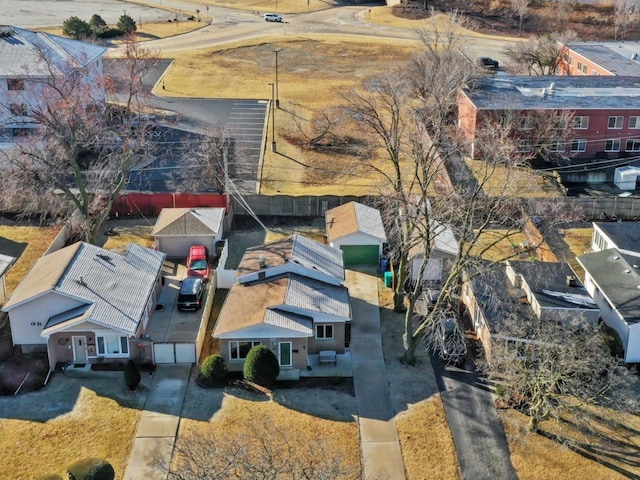 aerial view featuring a residential view