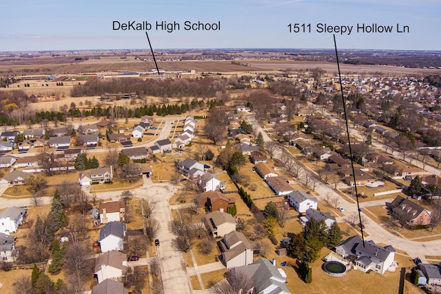 birds eye view of property featuring a residential view