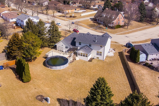 aerial view with a residential view